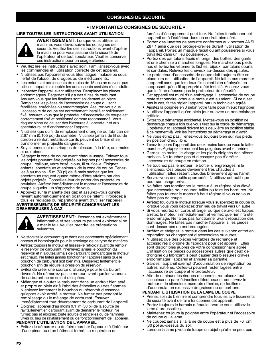 Troy-Bilt 2-Cycle Gasoline Trimmer/Brushcutter TB90BC User Manual | Page 22 / 64