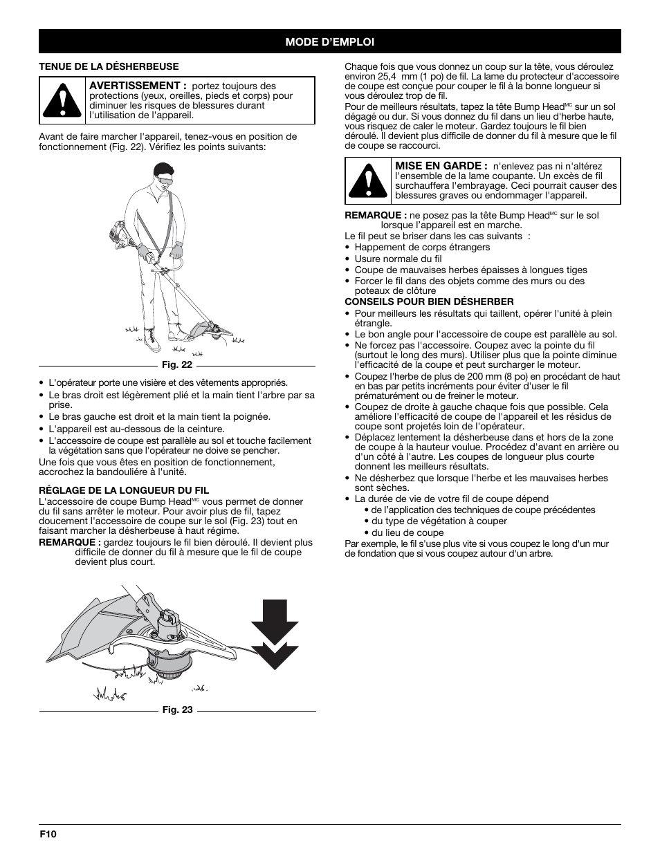 Troy-Bilt 2-Cycle Gasoline Trimmer/Brushcutter TB90BC User Manual | Page 30 / 64