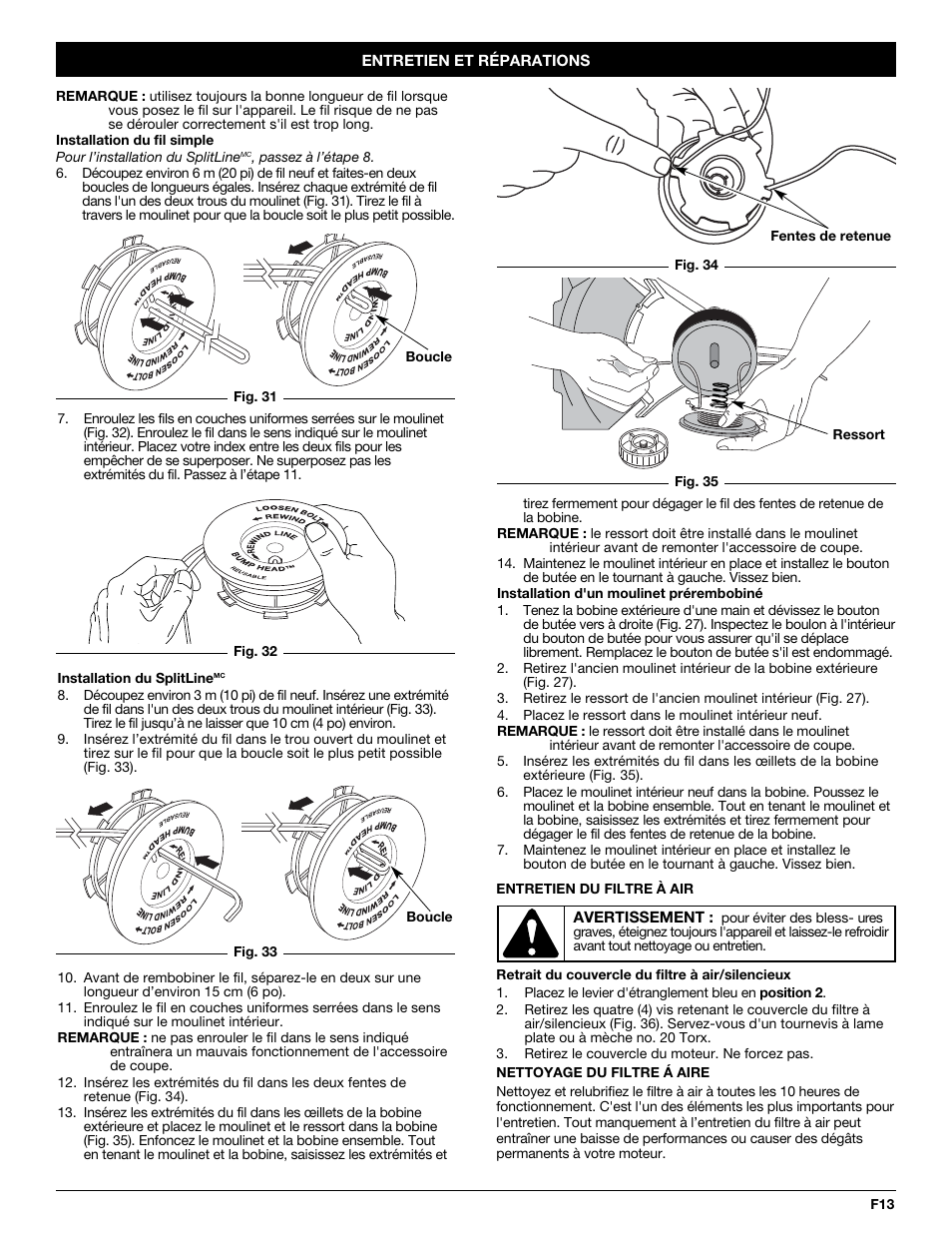 Troy-Bilt 2-Cycle Gasoline Trimmer/Brushcutter TB90BC User Manual | Page 33 / 64