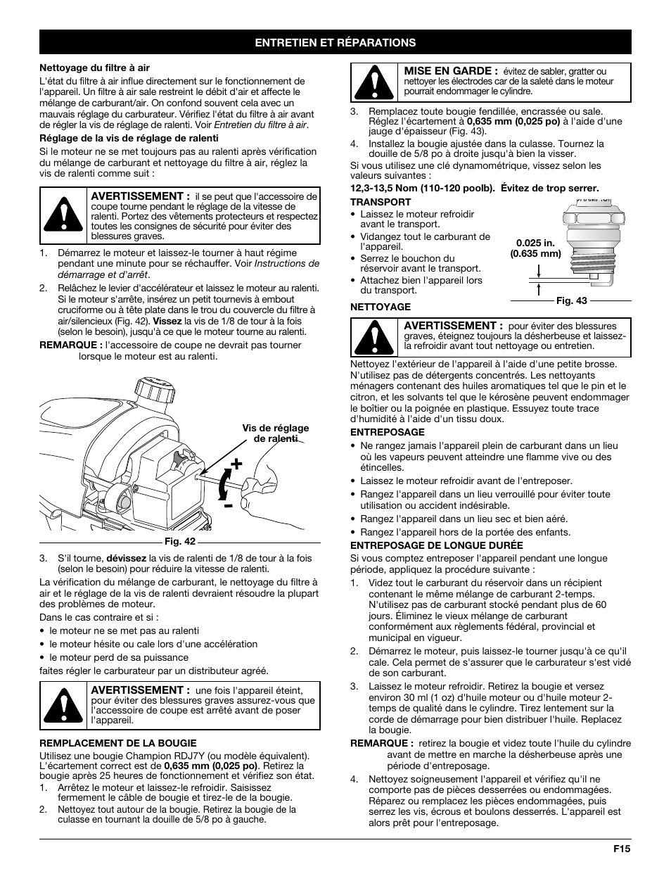 Troy-Bilt 2-Cycle Gasoline Trimmer/Brushcutter TB90BC User Manual | Page 35 / 64