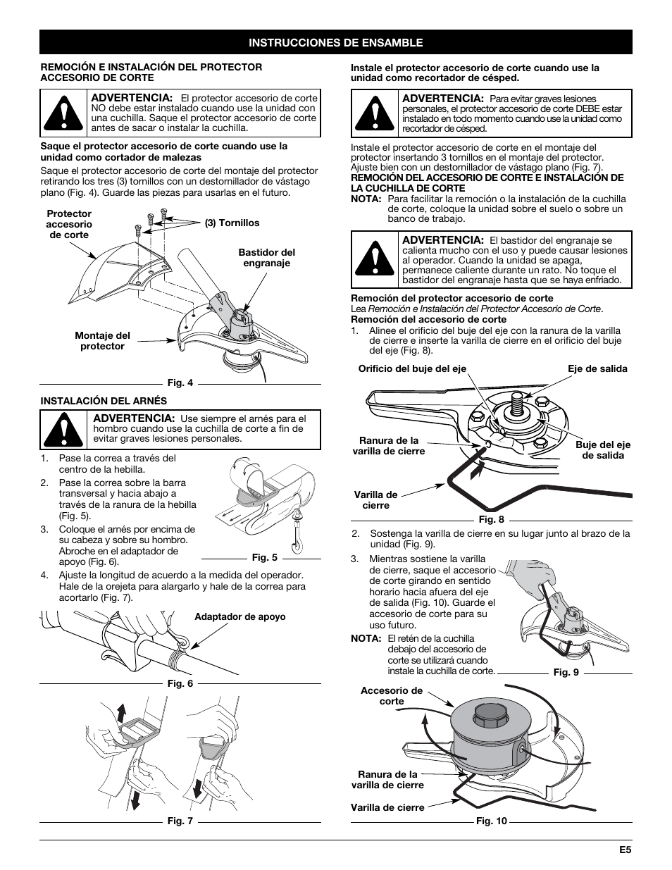 Troy-Bilt 2-Cycle Gasoline Trimmer/Brushcutter TB90BC User Manual | Page 45 / 64