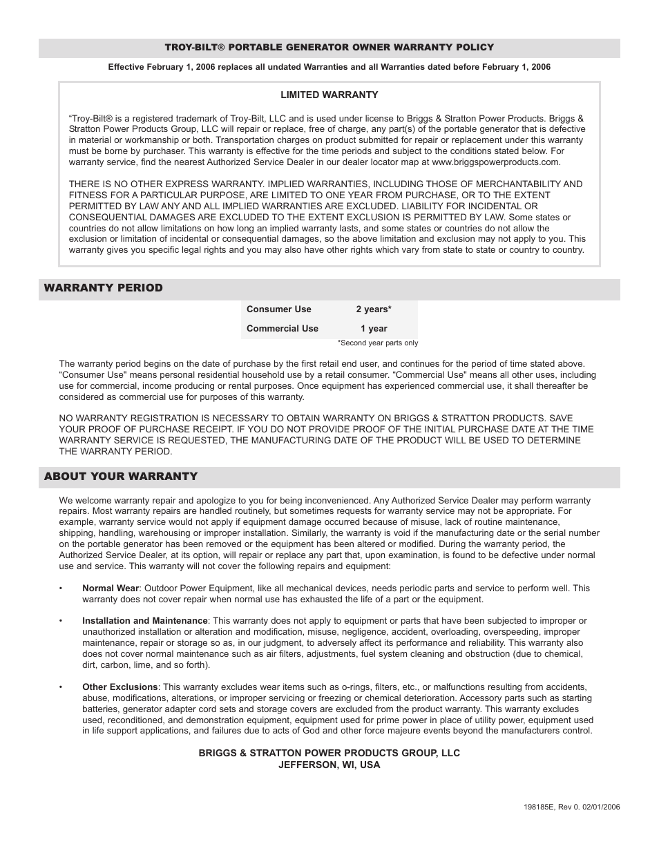 Troy-Bilt 030245 User Manual | Page 15 / 28
