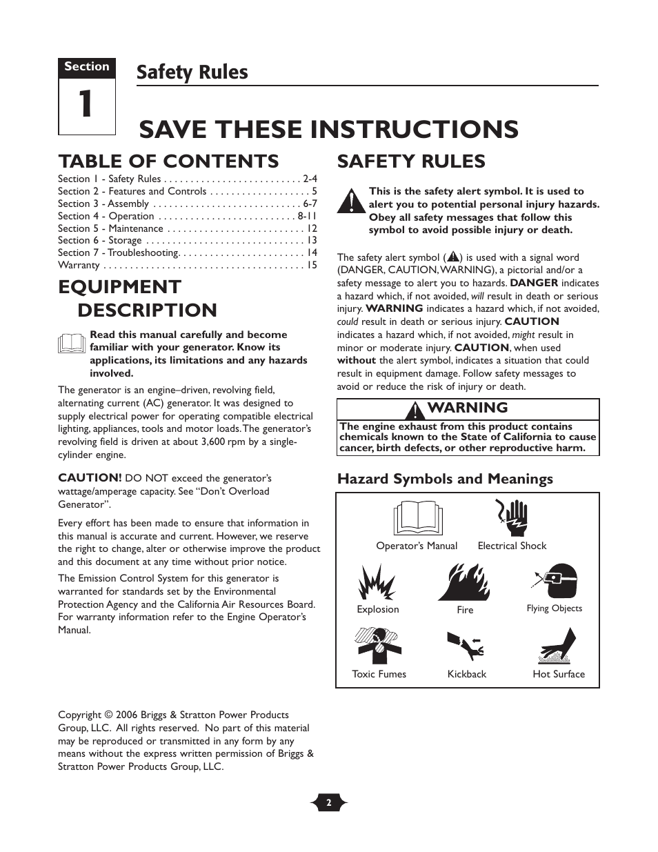 Troy-Bilt 030245 User Manual | Page 2 / 28
