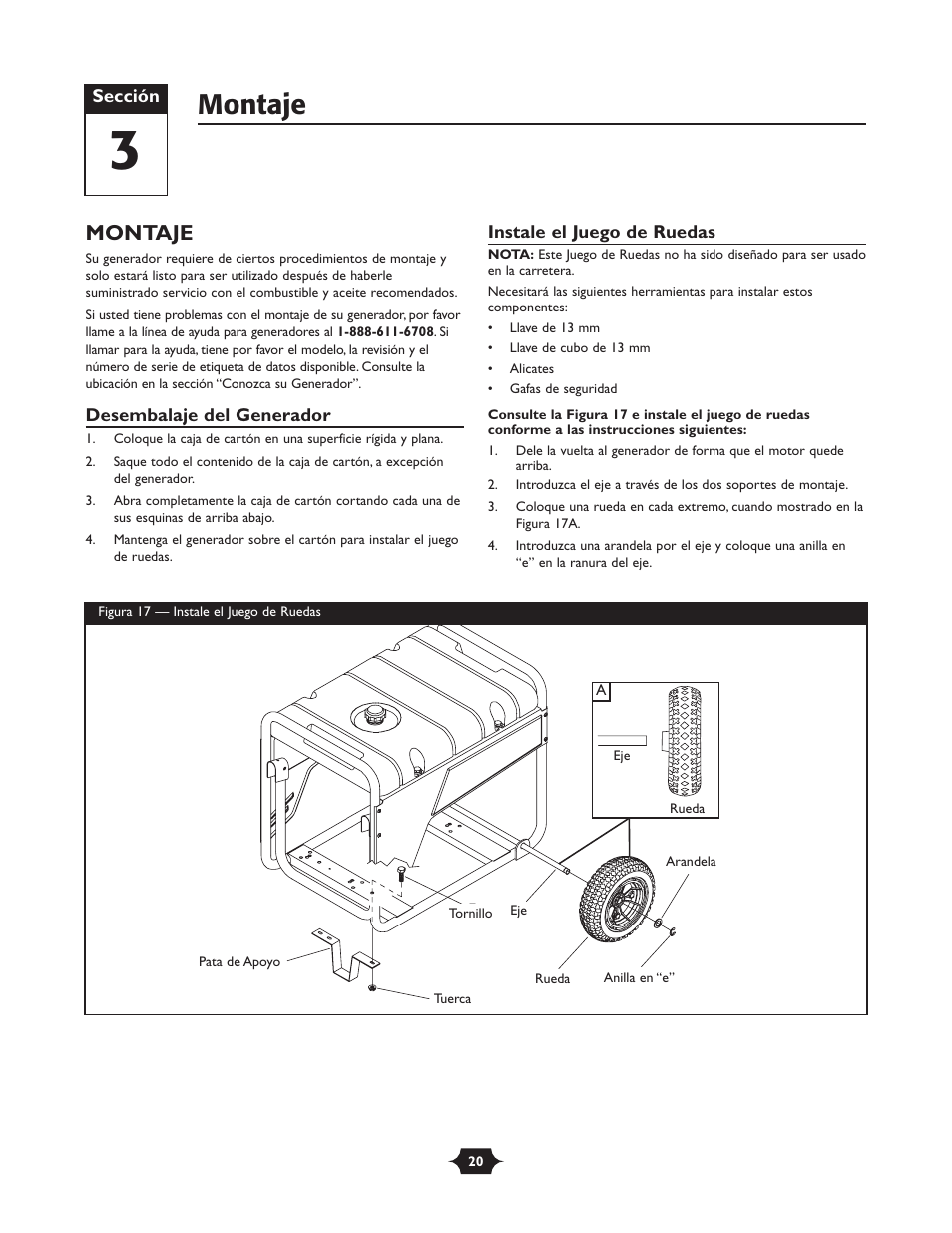 Montaje | Troy-Bilt 030245 User Manual | Page 20 / 28