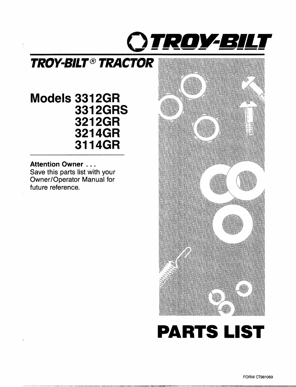 Troy-Bilt 3114GR User Manual | 16 pages