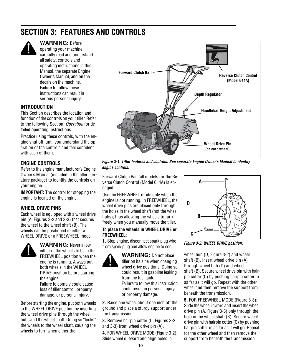 Section 3: features and controls | Troy-Bilt 640C-Tuffy CRT User Manual | Page 10 / 32