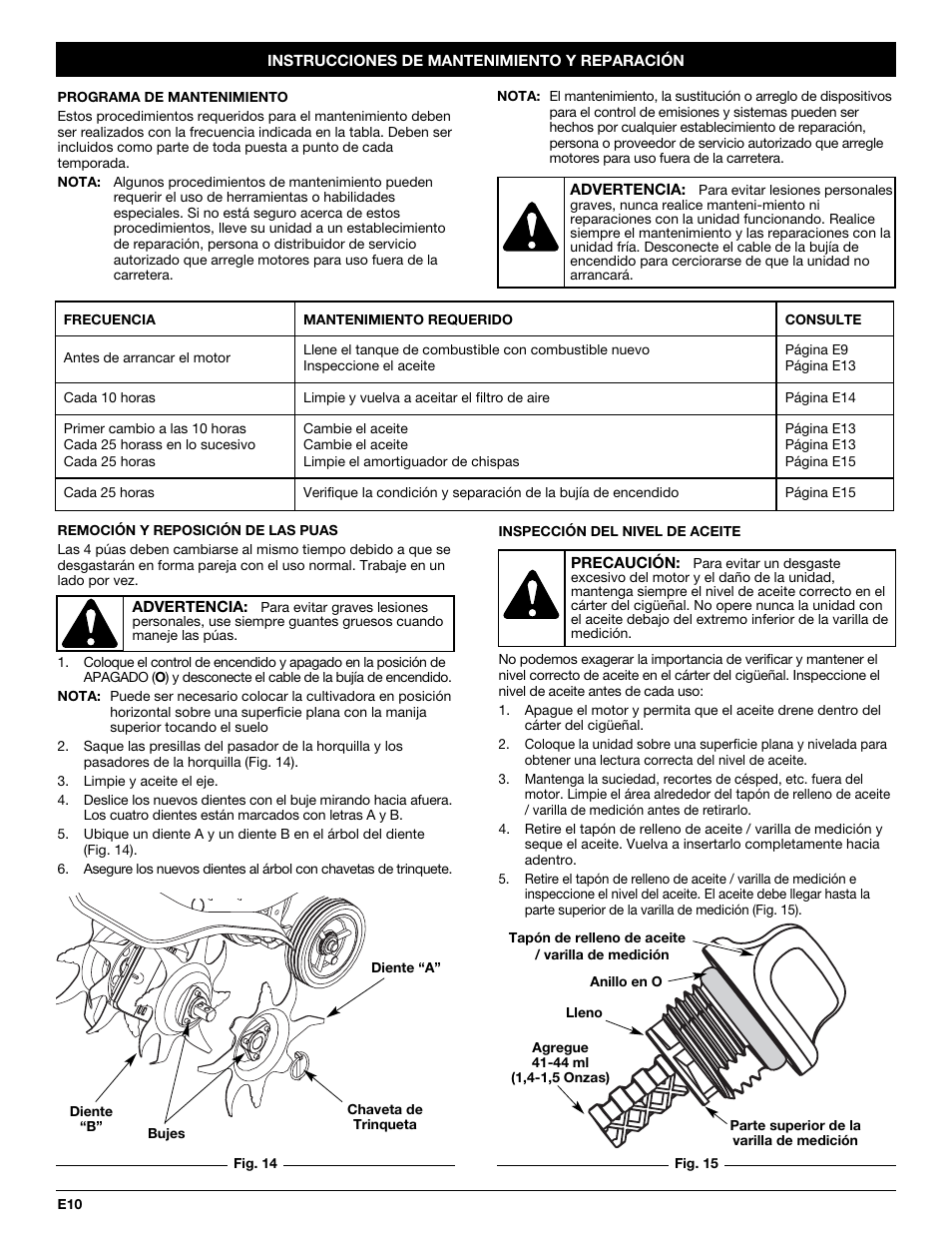Troy-Bilt TB144 User Manual | Page 46 / 56