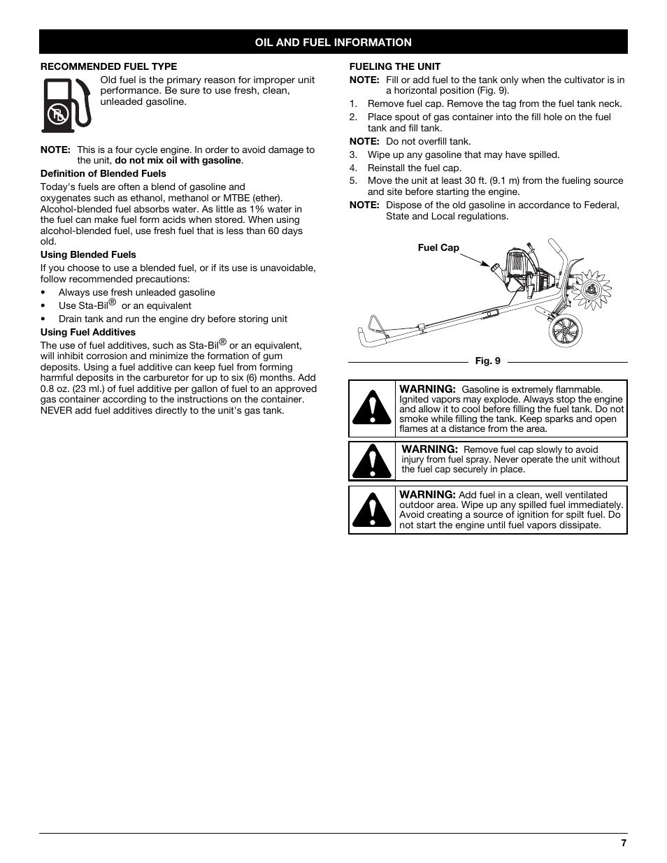 Troy-Bilt TB144 User Manual | Page 7 / 56