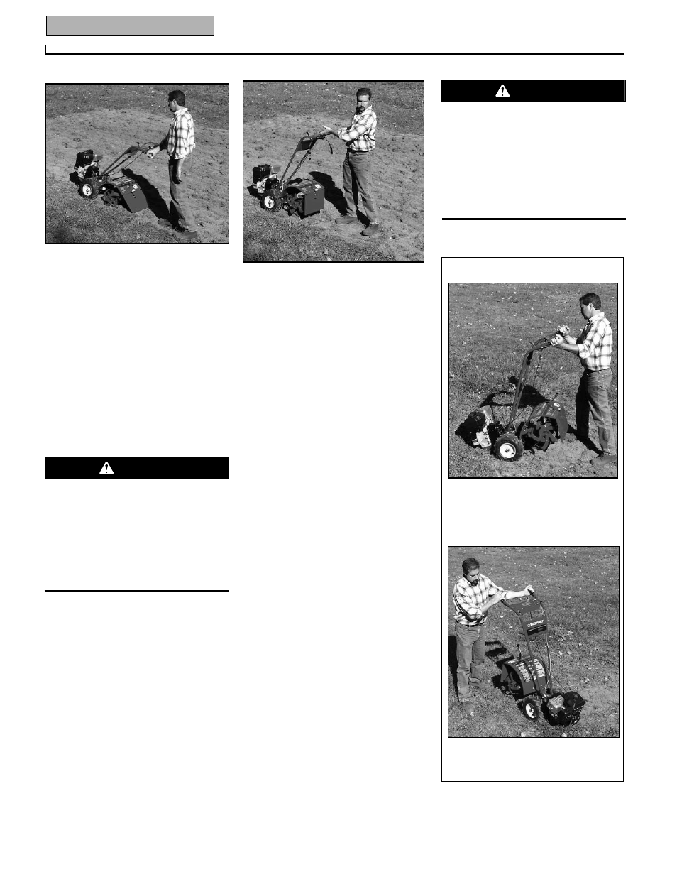 Warning | Troy-Bilt 12211 User Manual | Page 16 / 44