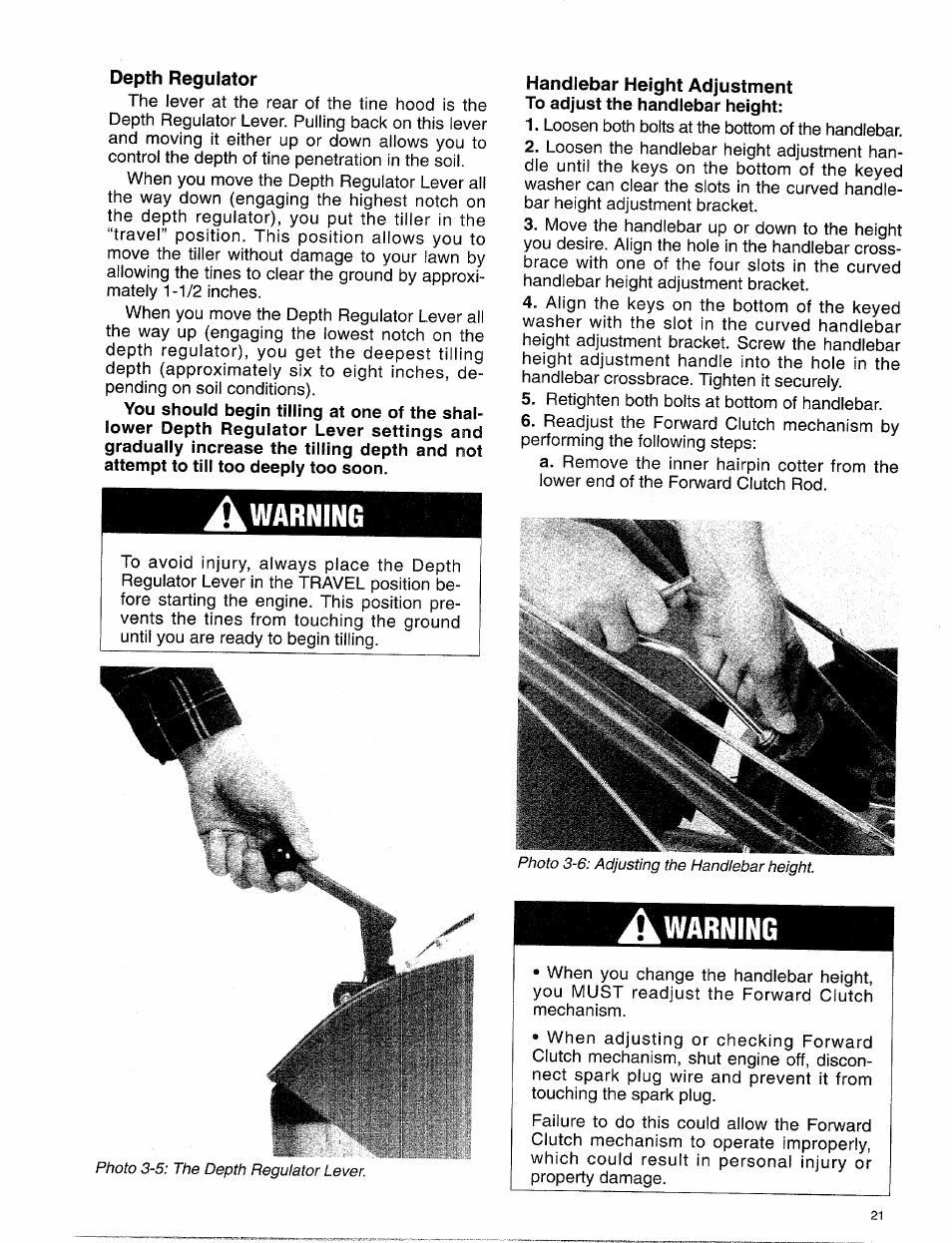 Awarning, Warning | Troy-Bilt 15009 User Manual | Page 23 / 56