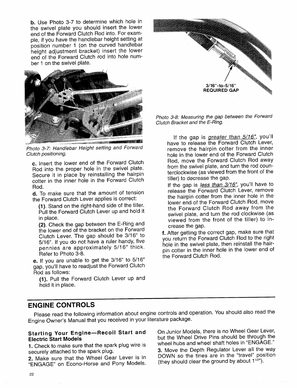 Engine controls | Troy-Bilt 15009 User Manual | Page 24 / 56