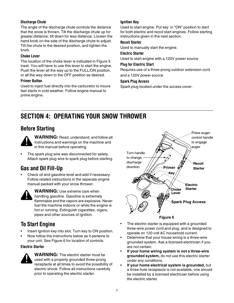 Before starting, Gas and oil fill-up | Troy-Bilt 521 User Manual | Page 7 / 16