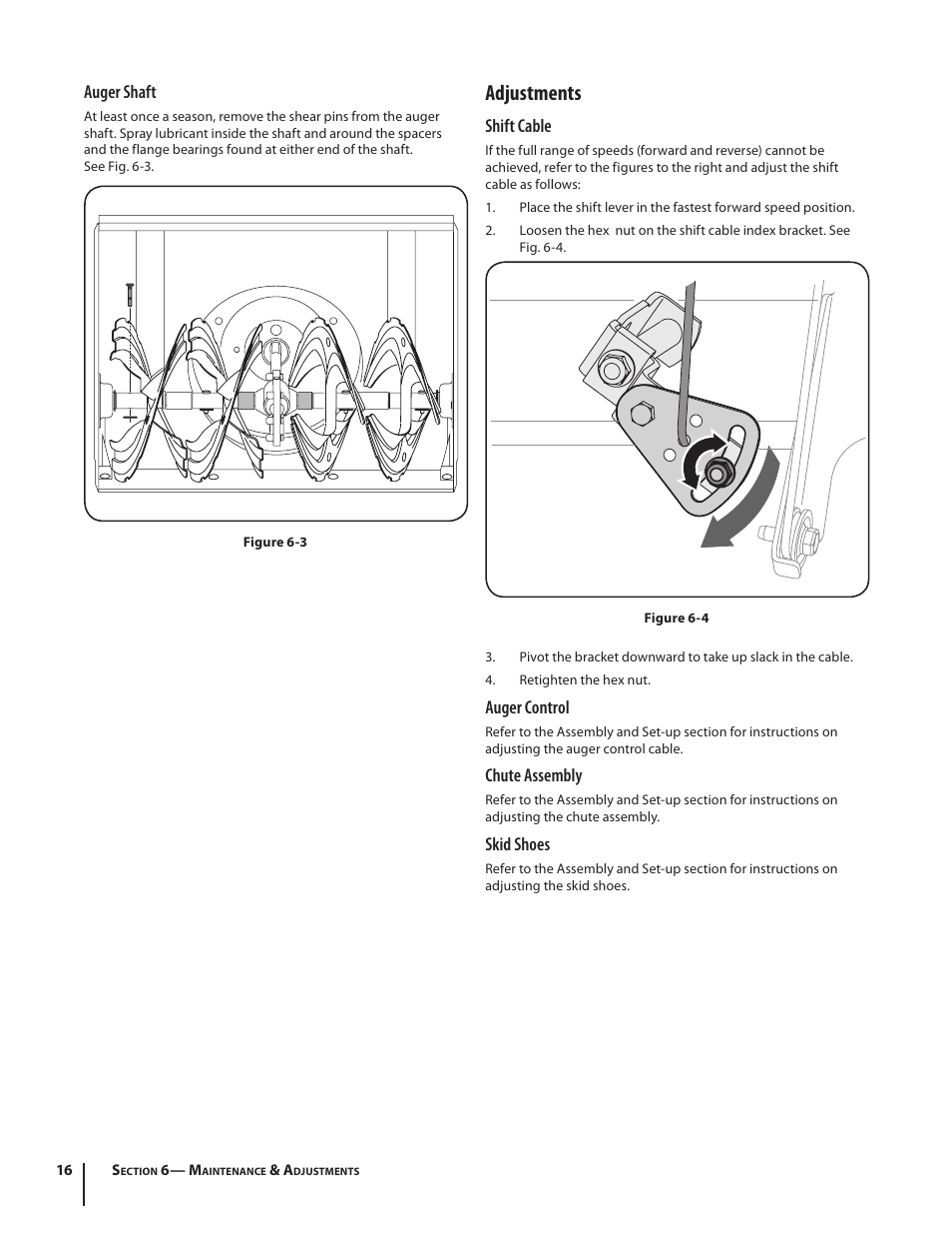 Adjustments | Troy-Bilt 9528 User Manual | Page 16 / 48