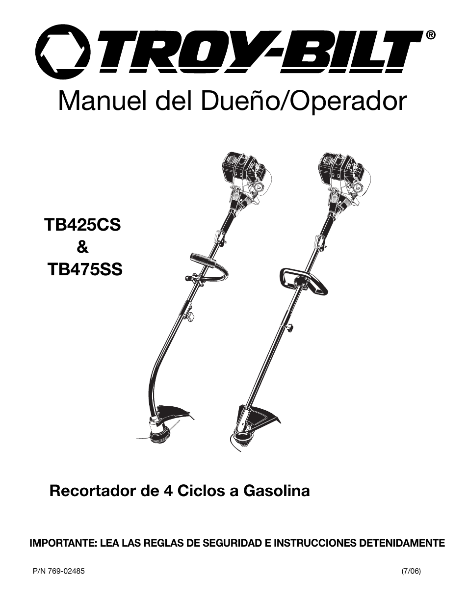 Manuel del dueño/operador | Troy-Bilt TB245CS User Manual | Page 51 / 80