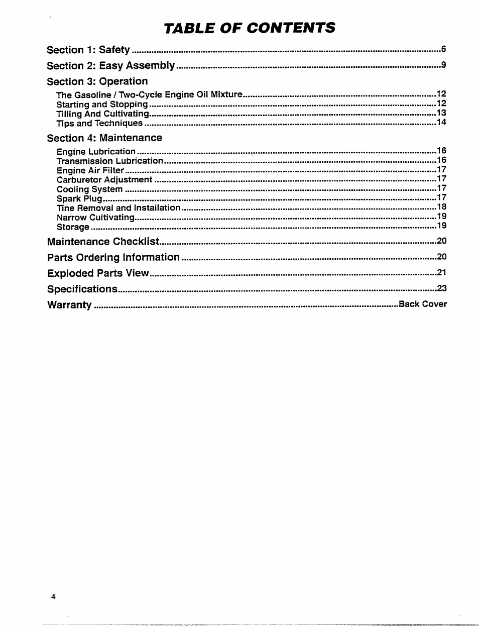 Troy-Bilt 12001C User Manual | Page 4 / 24