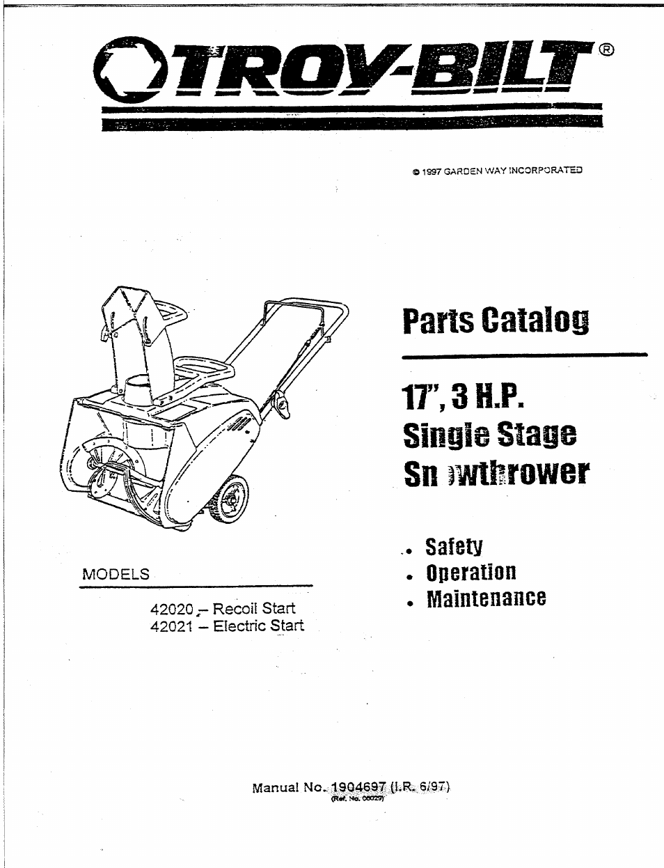 Troy-Bilt 42021 User Manual | 9 pages