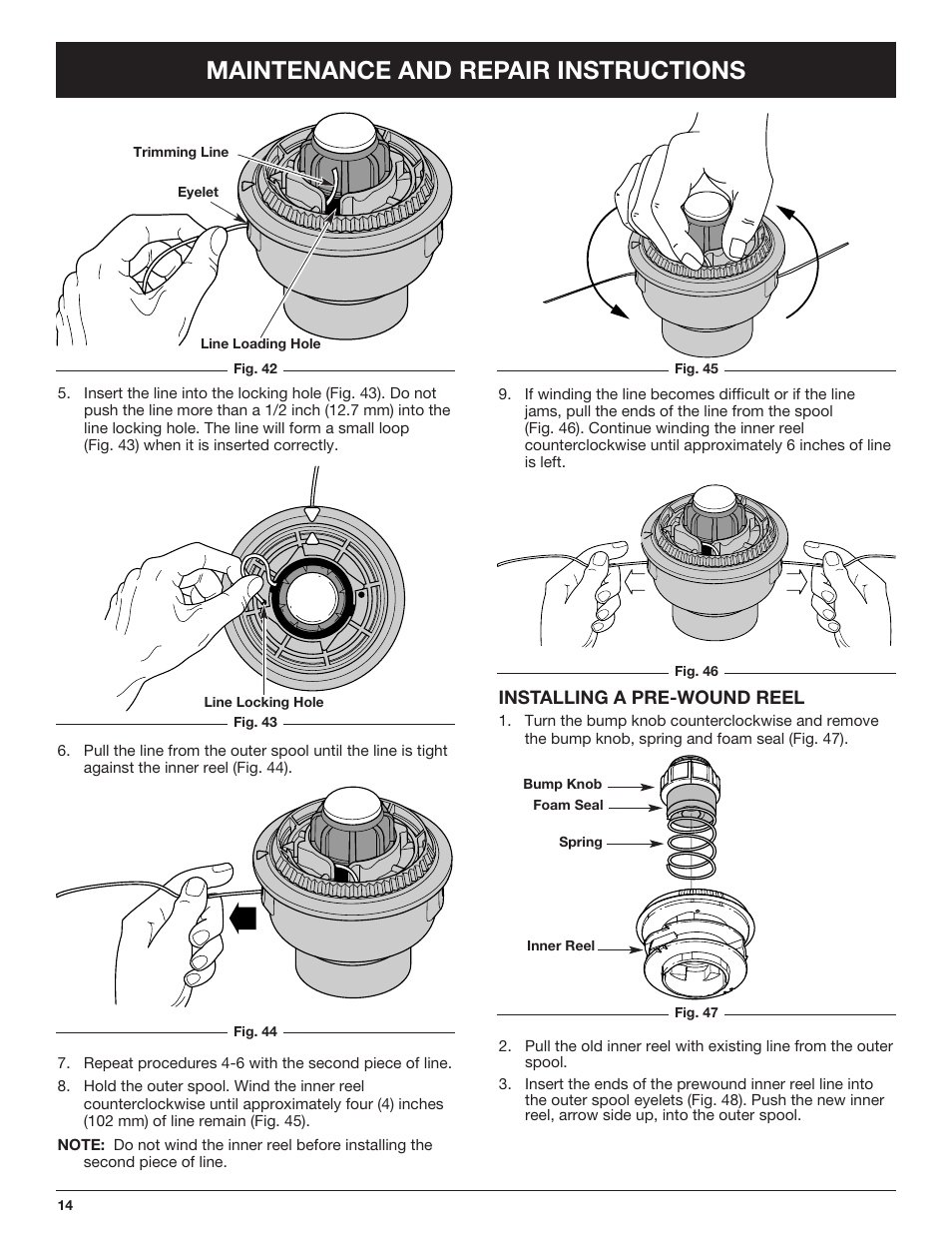 Maintenance and repair instructions | Troy-Bilt TB425CS EU User Manual | Page 14 / 80