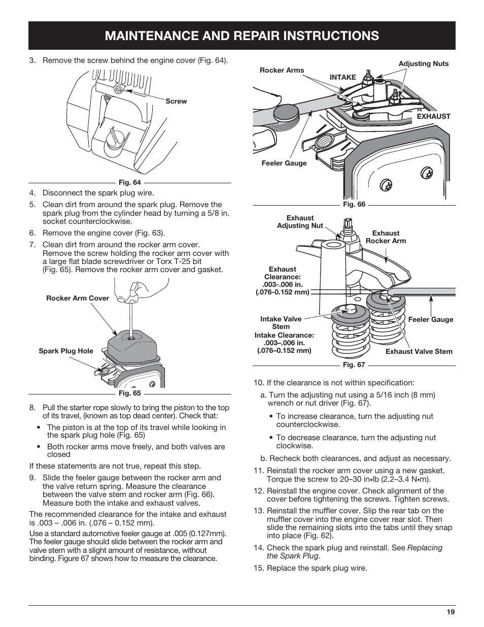Maintenance and repair instructions | Troy-Bilt TB425CS EU User Manual | Page 19 / 80