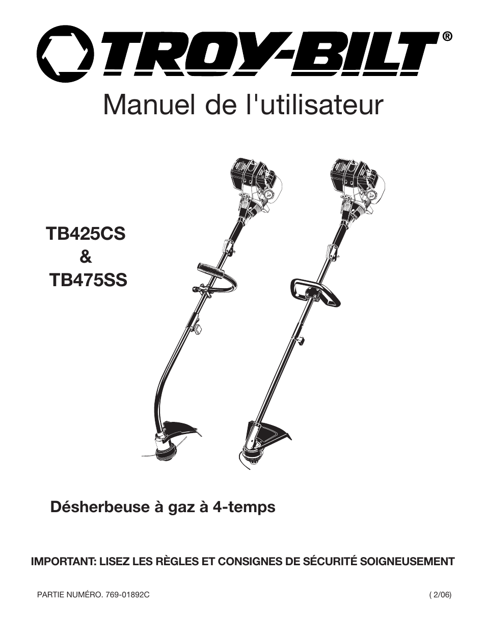 Manuel de l'utilisateur | Troy-Bilt TB425CS EU User Manual | Page 25 / 80