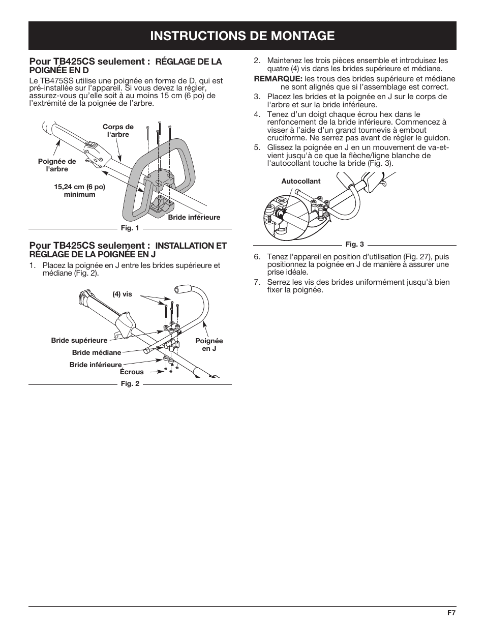 Instructions de montage | Troy-Bilt TB425CS EU User Manual | Page 31 / 80