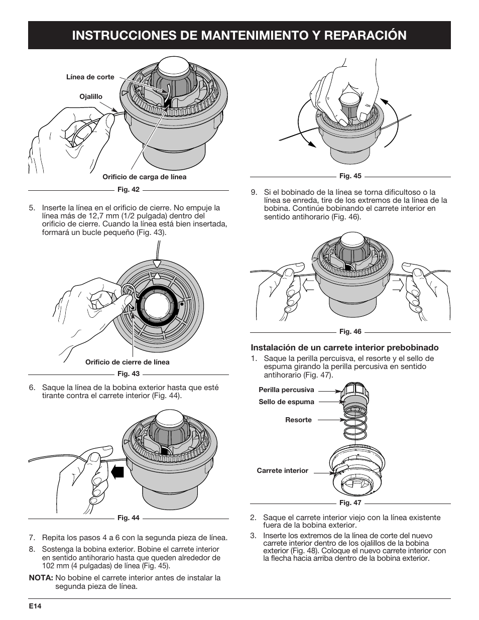 Instrucciones de mantenimiento y reparación | Troy-Bilt TB425CS EU User Manual | Page 64 / 80