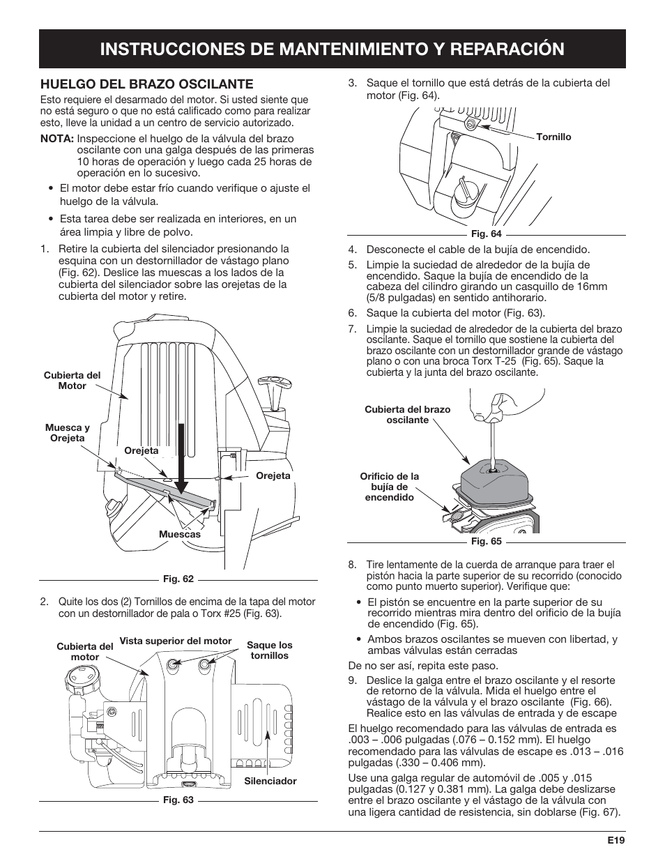 Instrucciones de mantenimiento y reparación | Troy-Bilt TB425CS EU User Manual | Page 69 / 80