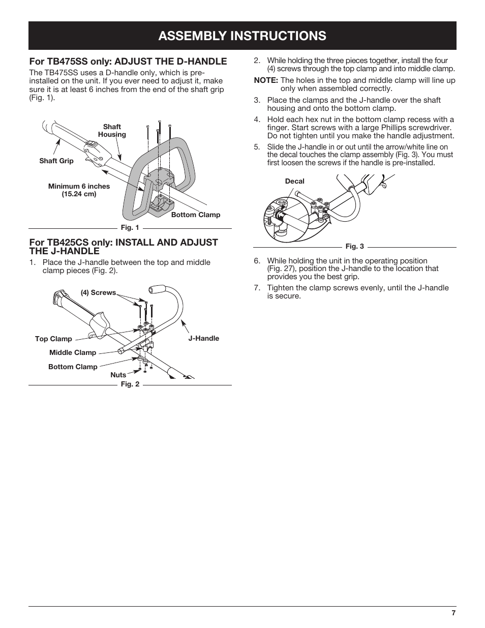 Assembly instructions | Troy-Bilt TB425CS EU User Manual | Page 7 / 80