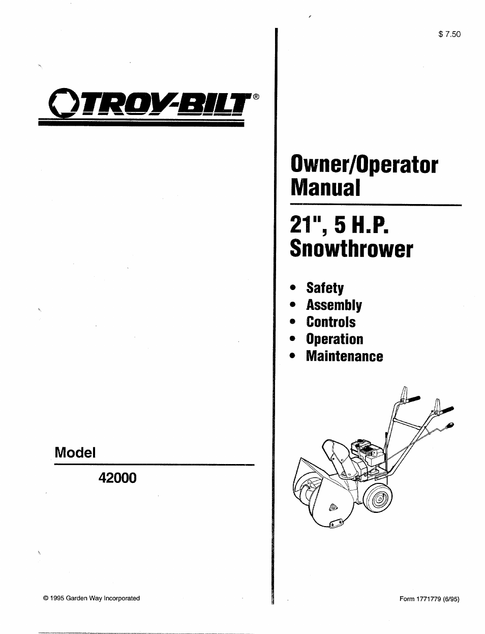 Troy-Bilt 42000 User Manual | 32 pages