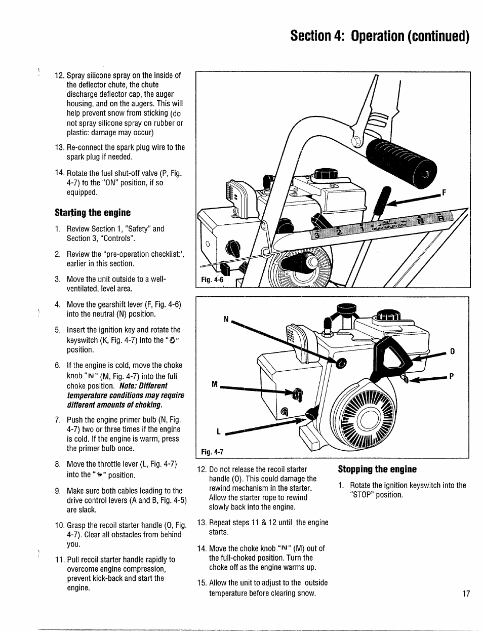 Starting the engine | Troy-Bilt 42000 User Manual | Page 17 / 32