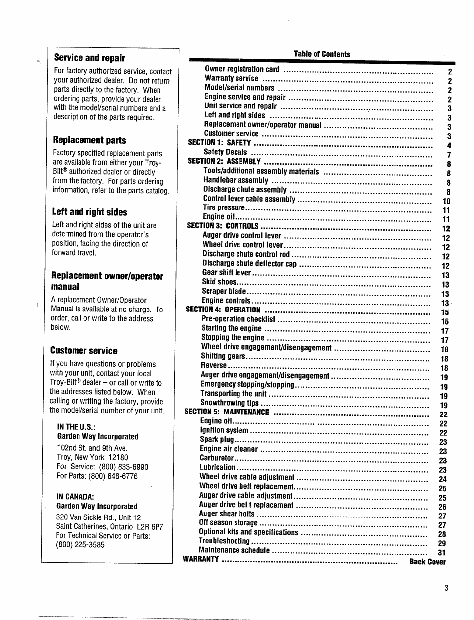 Troy-Bilt 42000 User Manual | Page 3 / 32