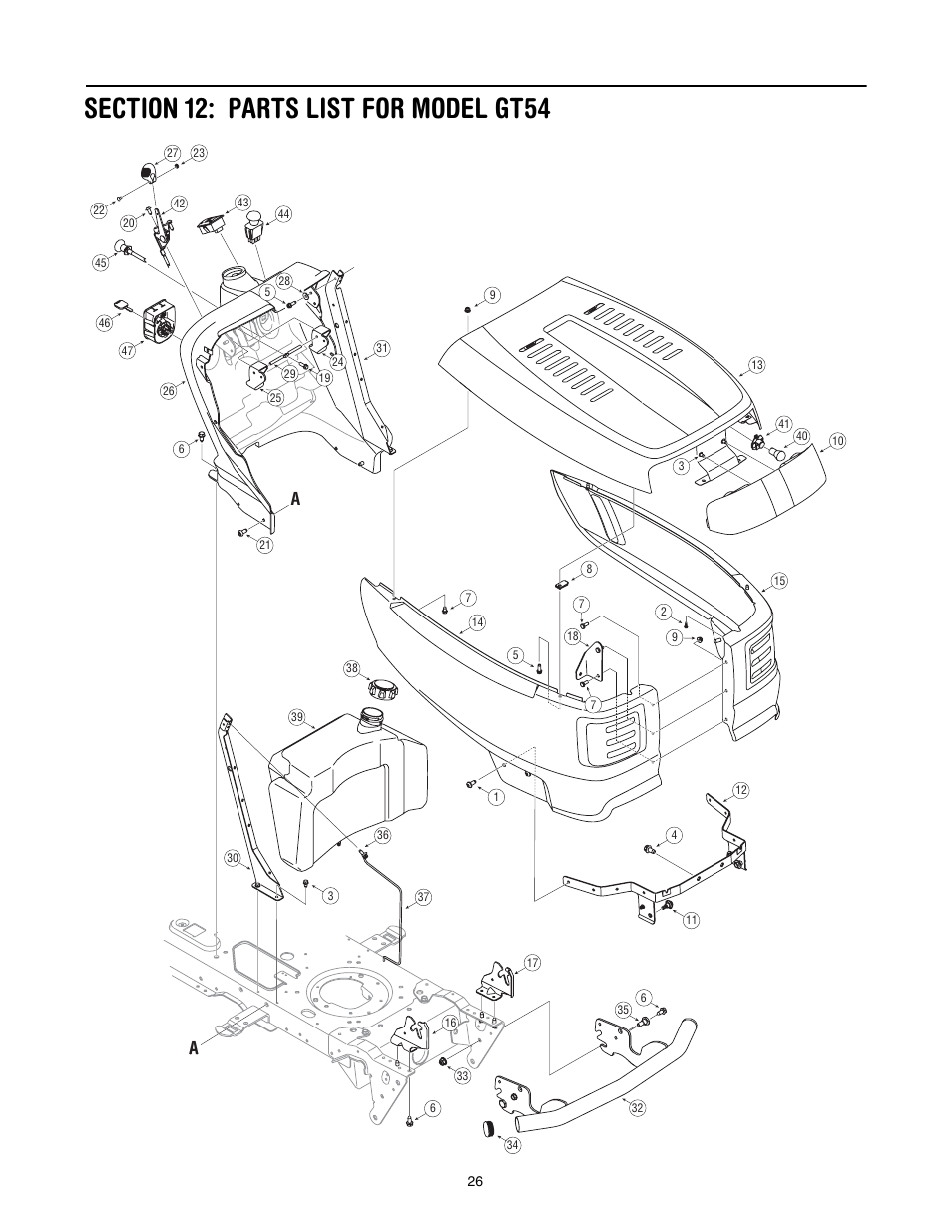 Troy-Bilt GT54 User Manual | Page 26 / 40