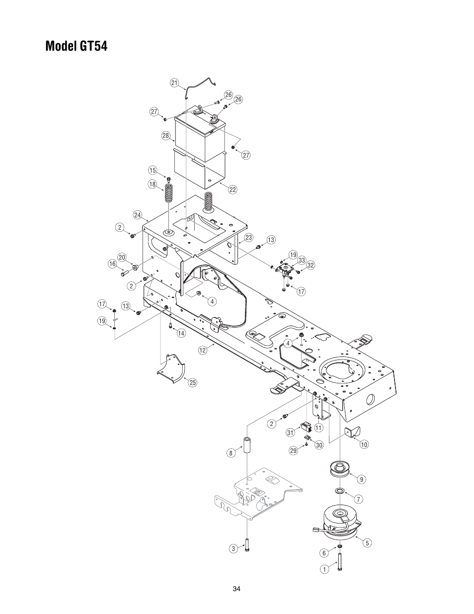Model gt54 | Troy-Bilt GT54 User Manual | Page 34 / 40