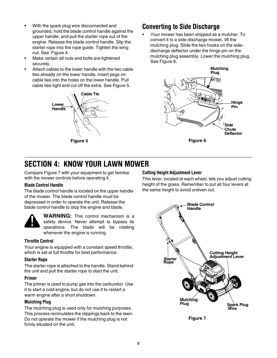 Converting to side discharge | Troy-Bilt TRU CUT 100 User Manual | Page 8 / 16