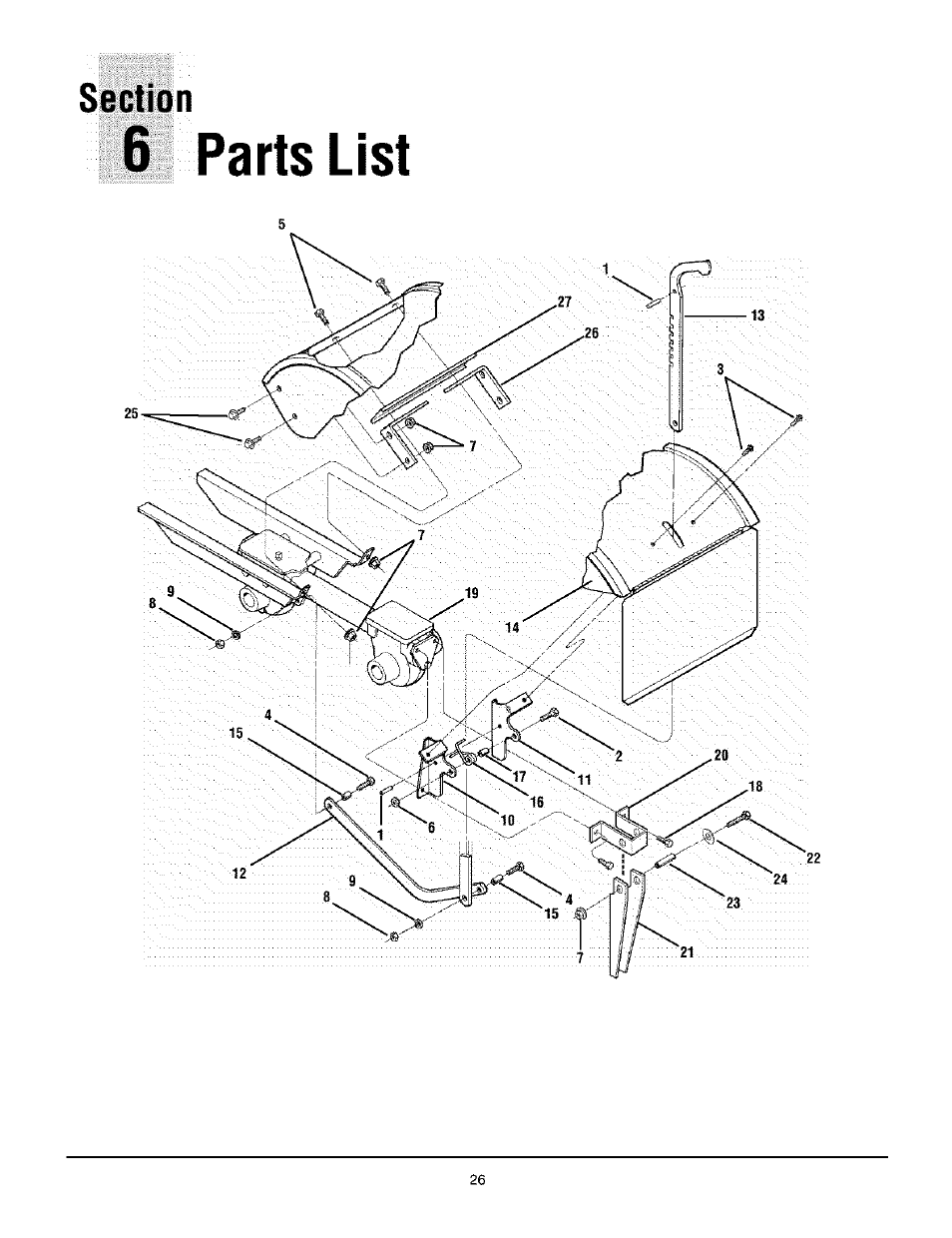 6 parts list | Troy-Bilt 645A User Manual | Page 26 / 36