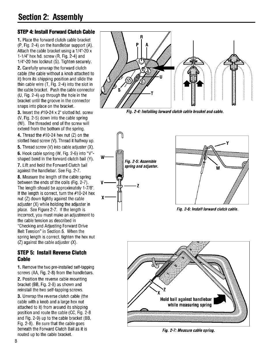 St^ 4: install forward clutch cable, Install reverse clutch | Troy-Bilt 645A User Manual | Page 8 / 36