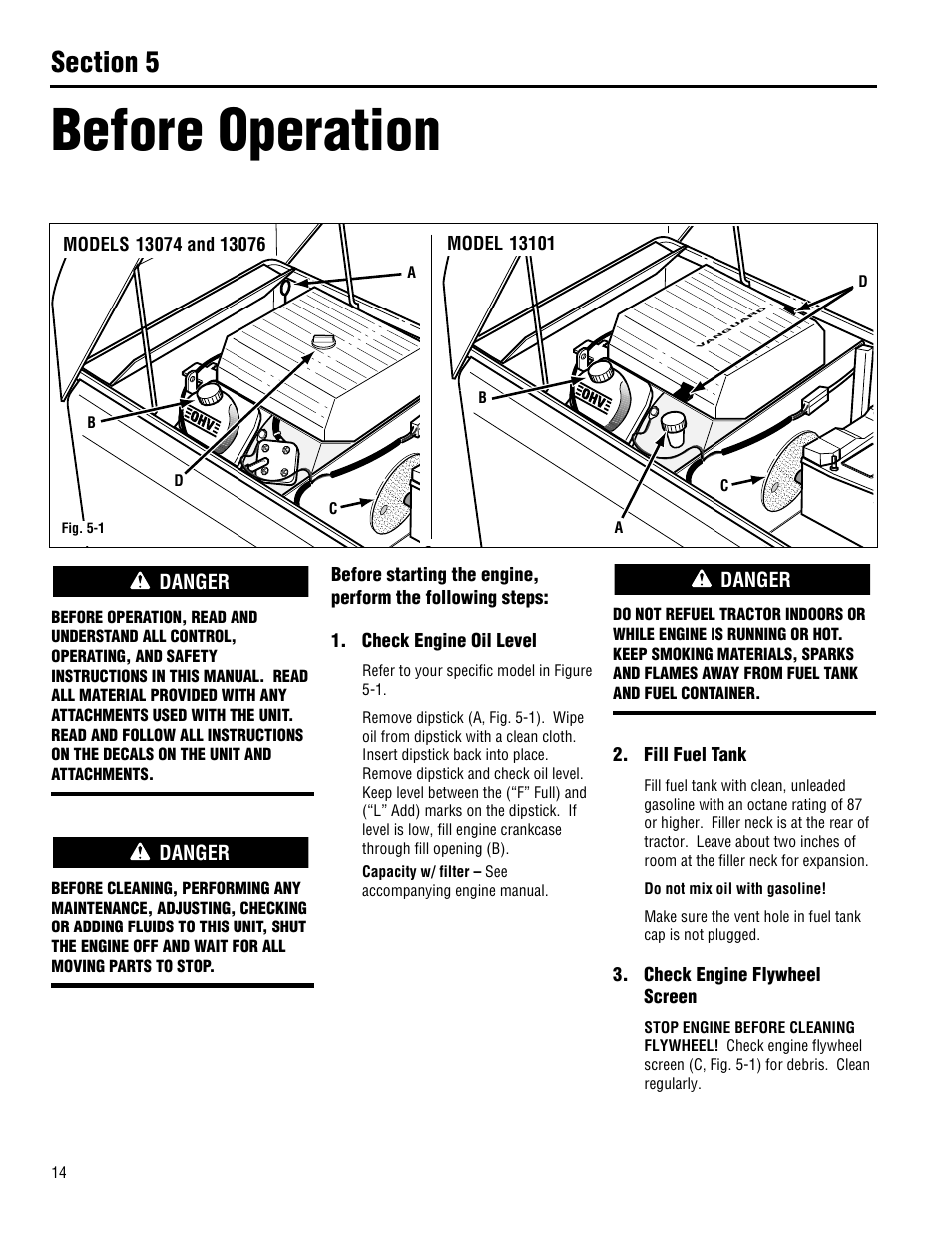 Before operation | Troy-Bilt 13101 - GTX 16 User Manual | Page 14 / 28