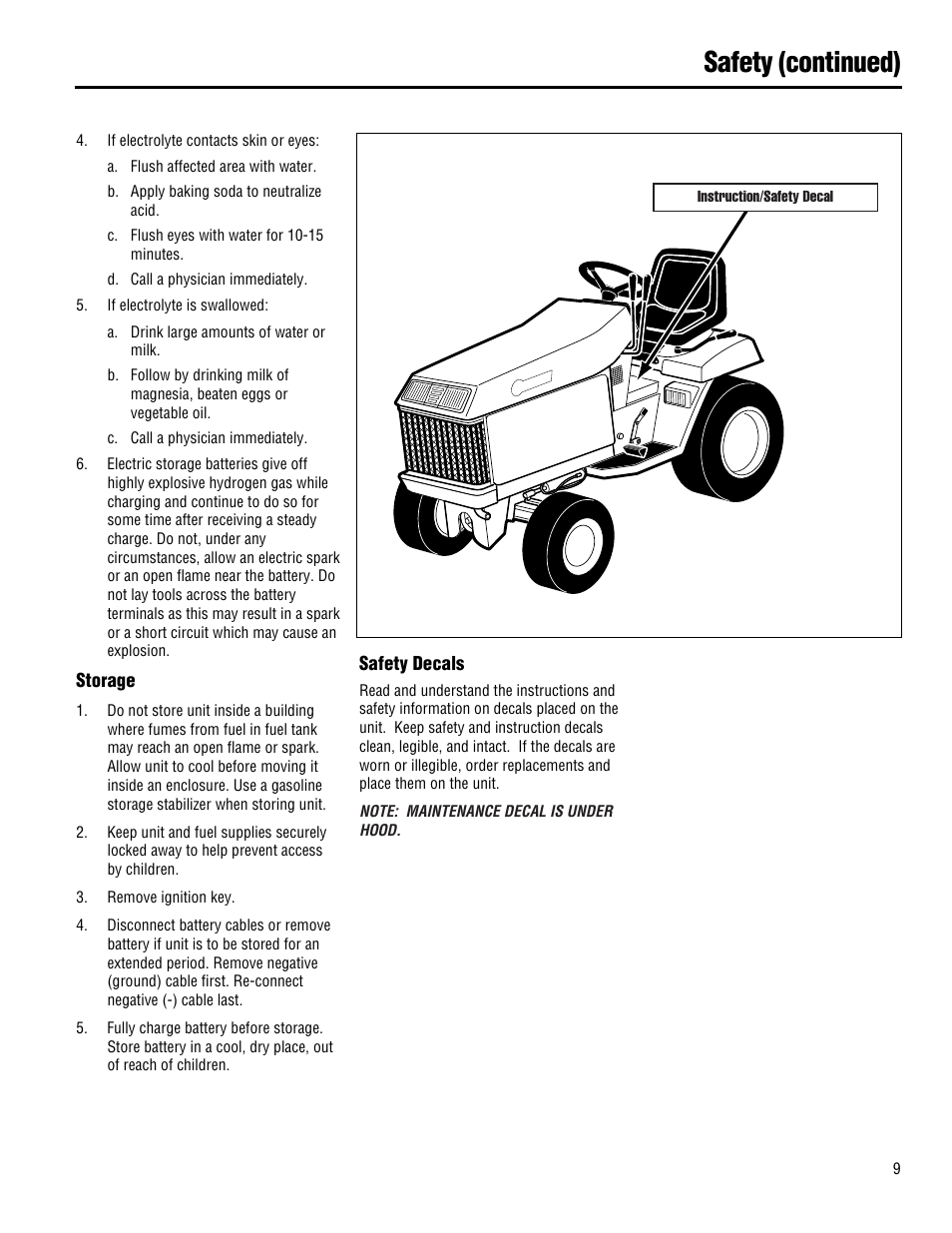 Safety (continued) | Troy-Bilt 13101 - GTX 16 User Manual | Page 9 / 28