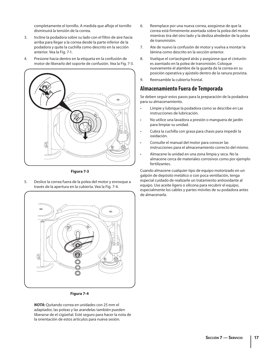 Almacenamiento fuera de temporada | Troy-Bilt 460 User Manual | Page 41 / 44