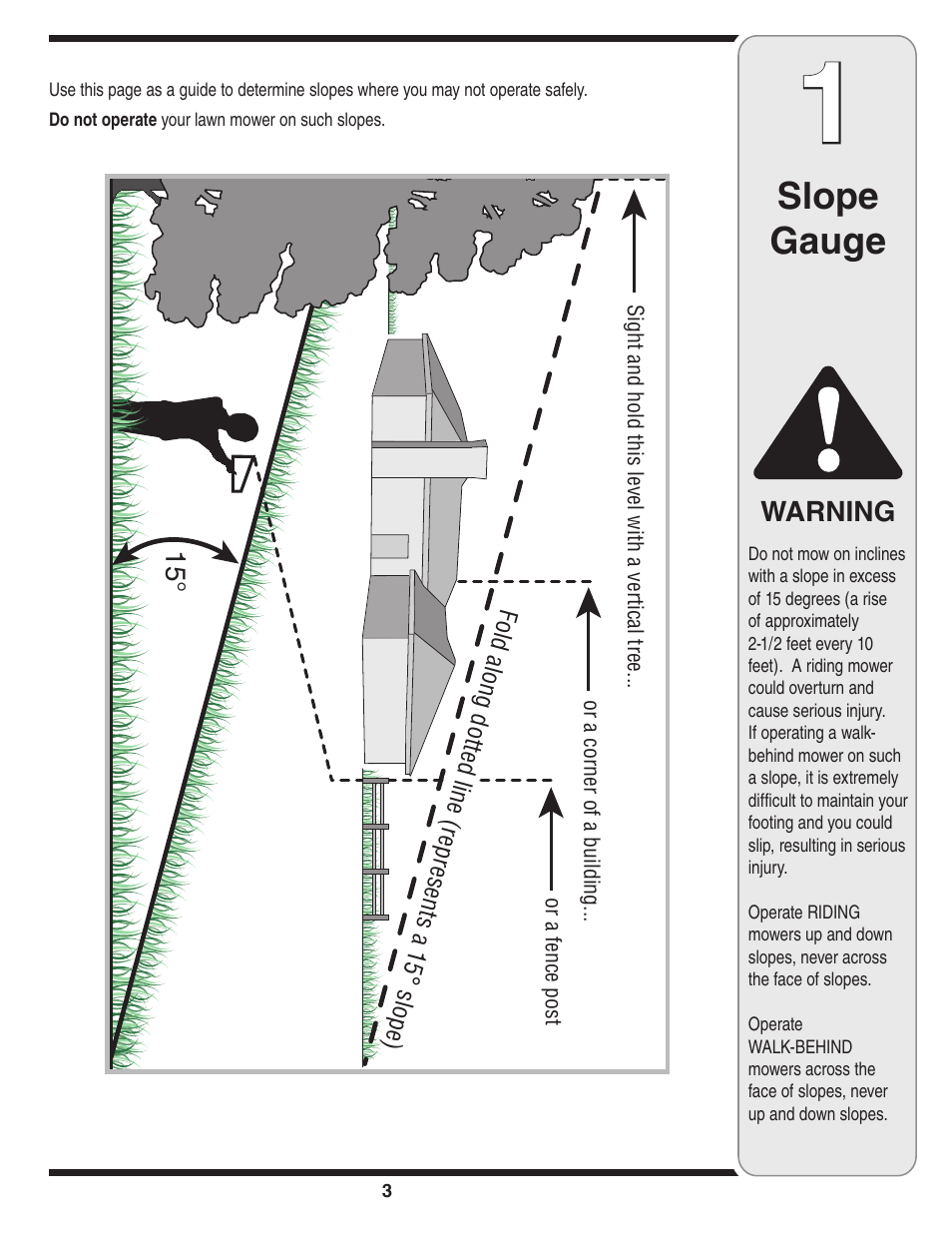 Slope gauge | Troy-Bilt Series 540 User Manual | Page 3 / 16