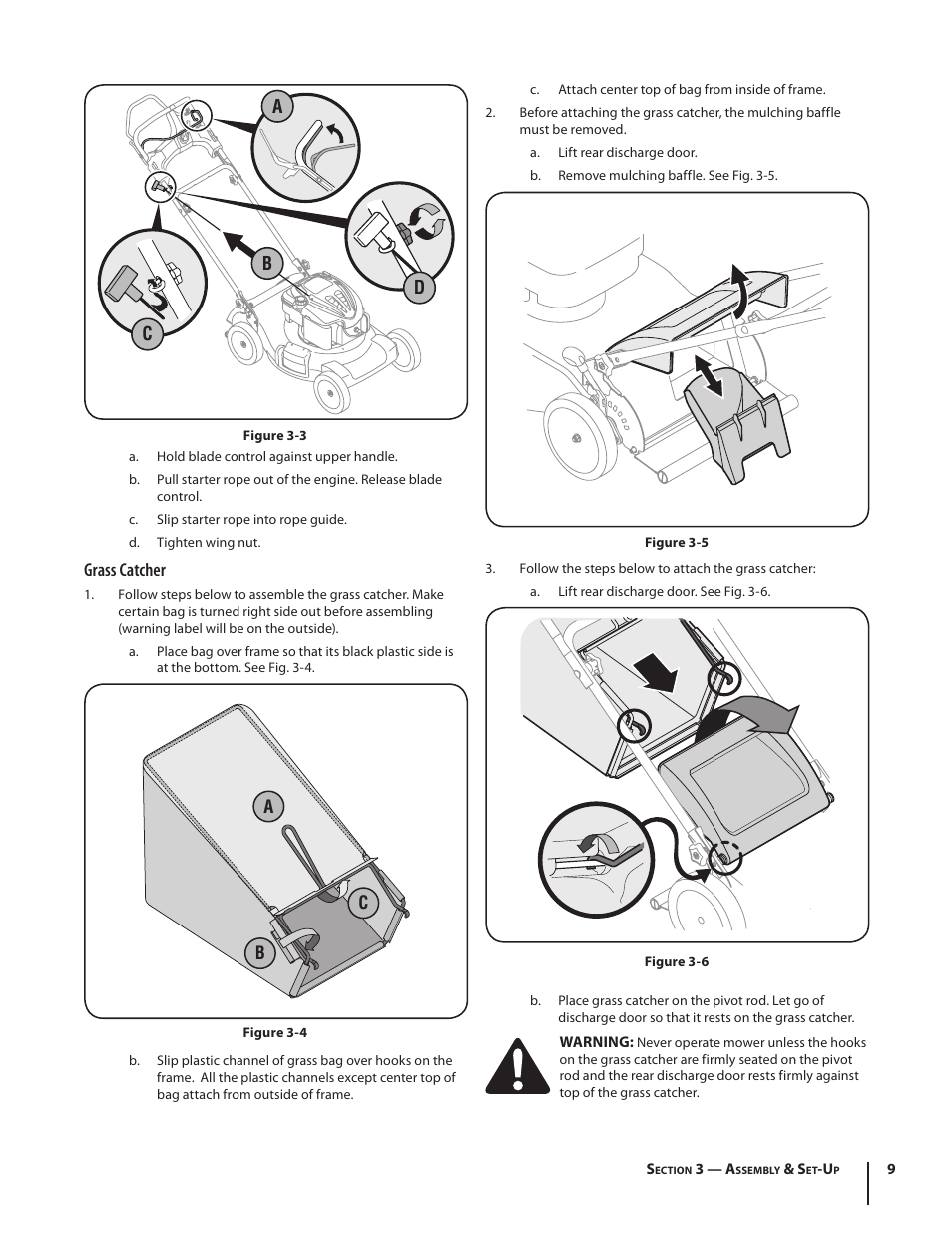 Grass catcher, Ac d b, Ac b | Troy-Bilt J830 User Manual | Page 9 / 48