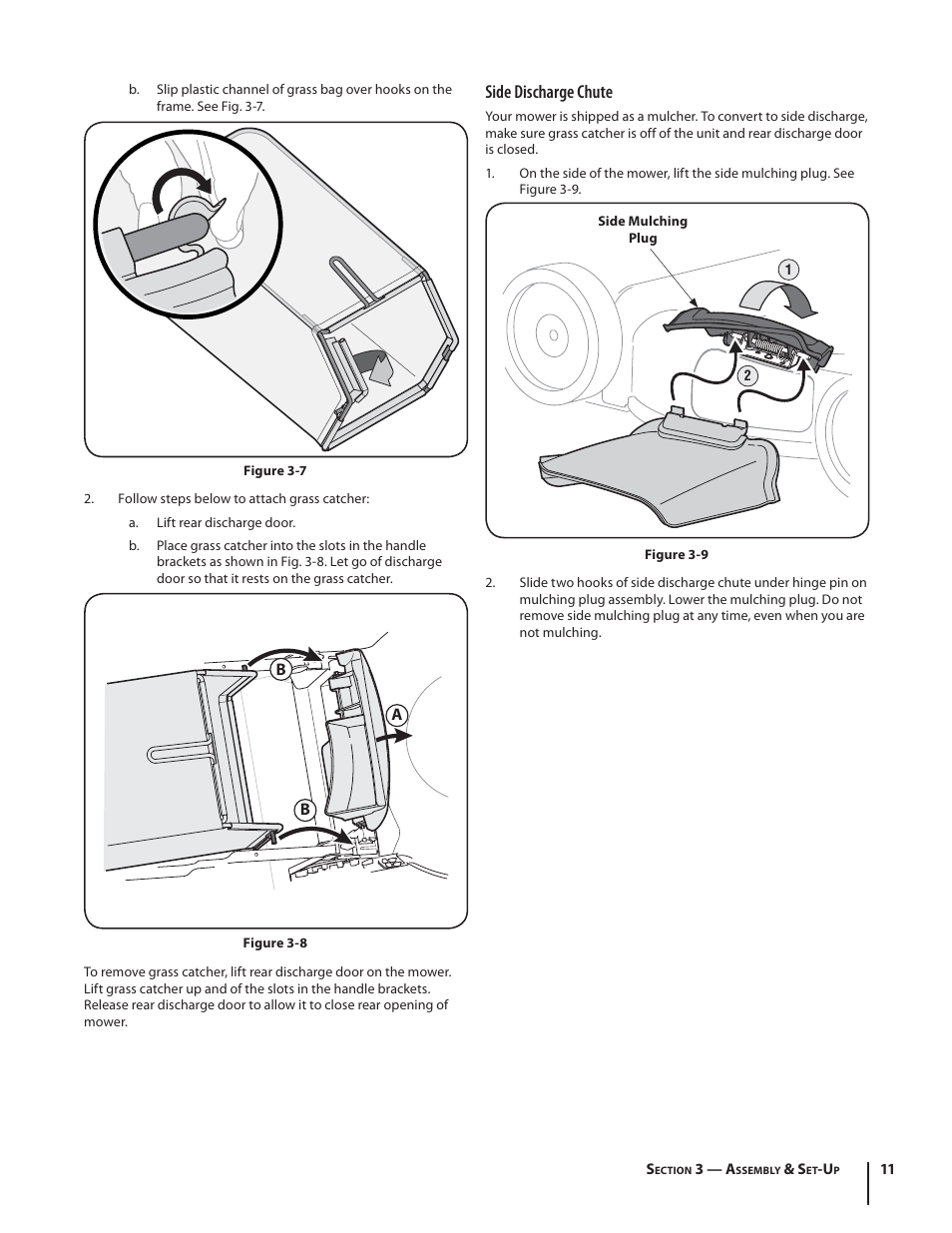 Side discharge chute | Troy-Bilt TB210 User Manual | Page 11 / 48