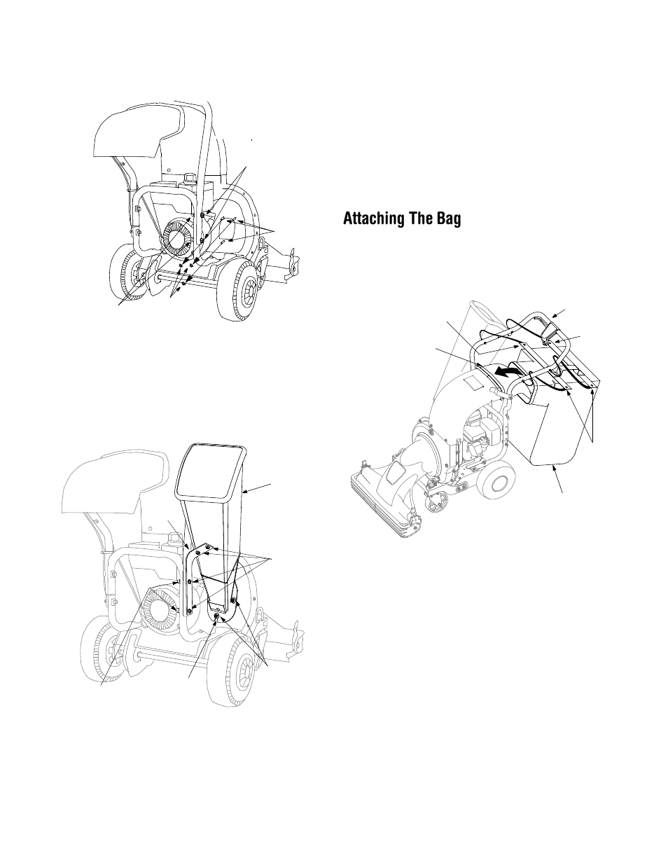 Attaching the bag | Troy-Bilt 204 User Manual | Page 6 / 20