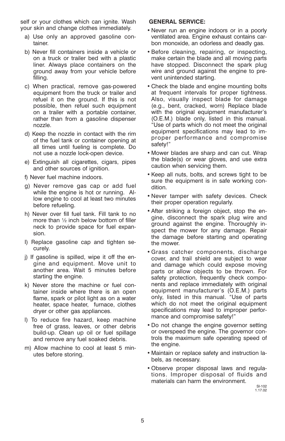 Troy-Bilt T-106 User Manual | Page 5 / 14