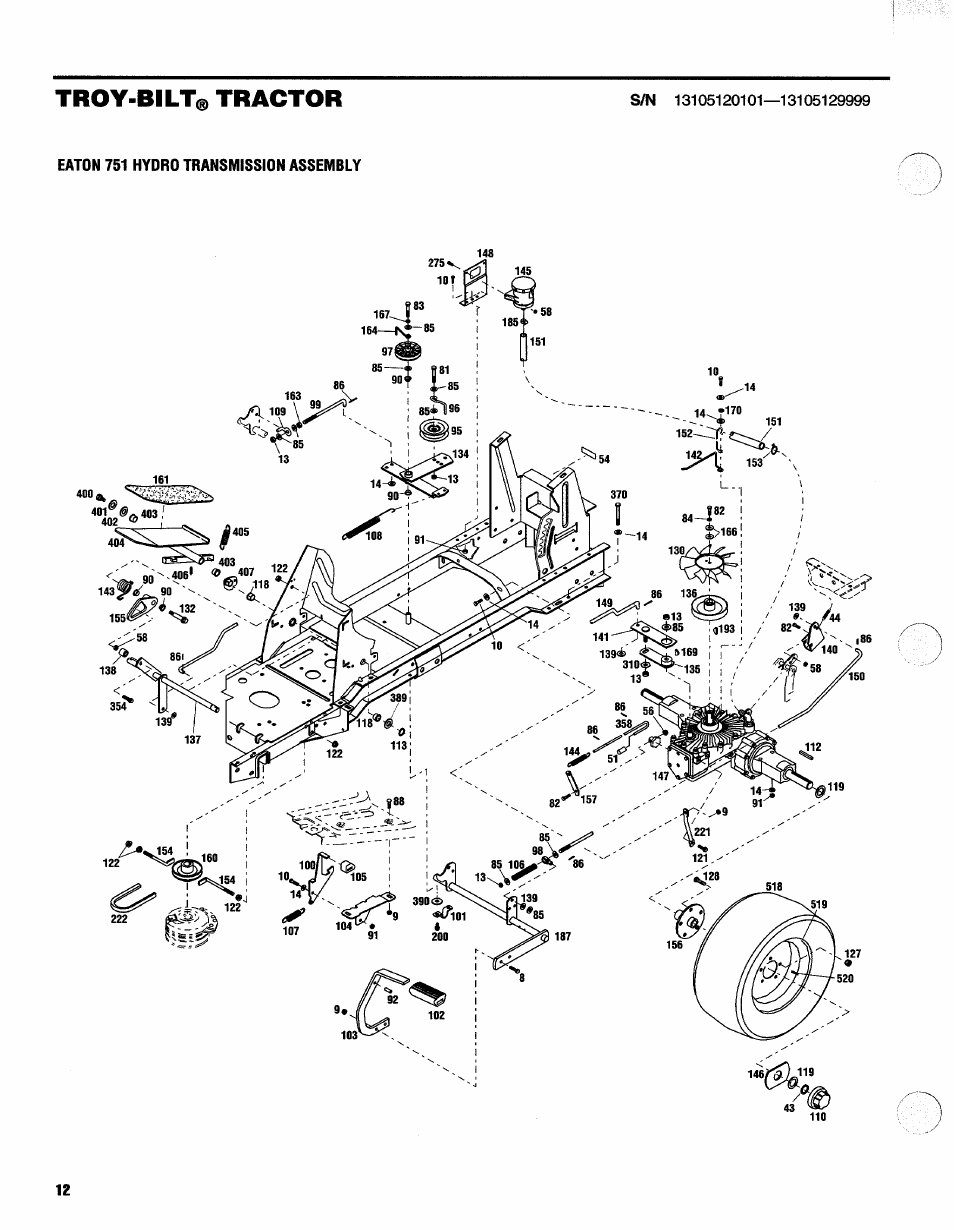 Troy-bilt, Tractor | Troy-Bilt 13105 User Manual | Page 12 / 28