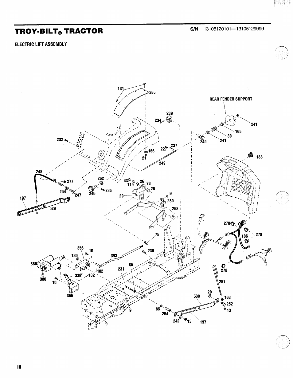 Troy-bilt® tractor | Troy-Bilt 13105 User Manual | Page 18 / 28