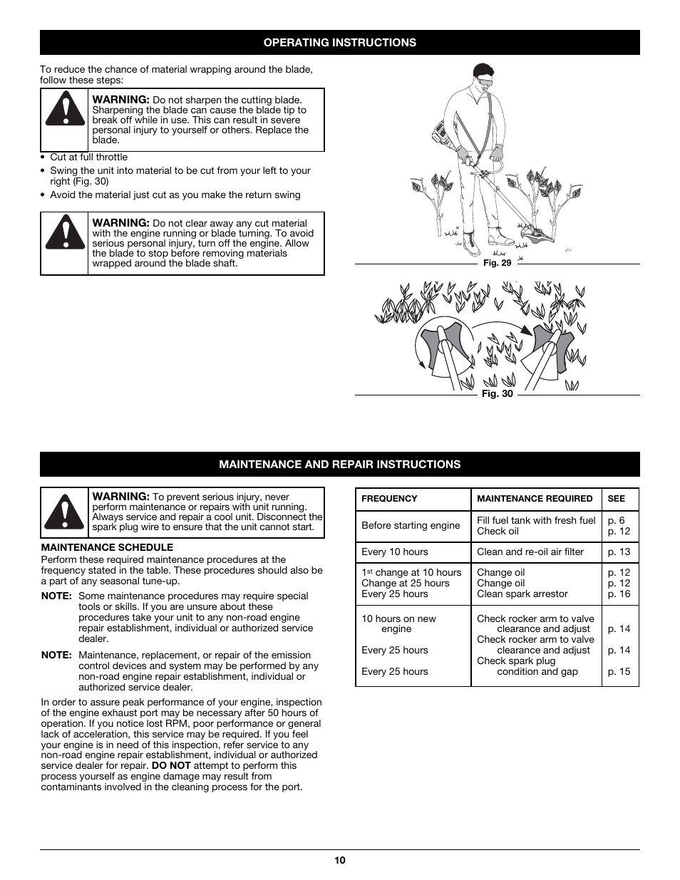 Troy-Bilt TB590BC User Manual | Page 10 / 62
