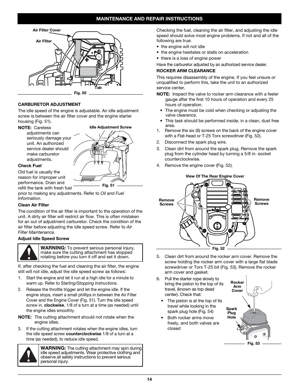 Troy-Bilt TB590BC User Manual | Page 14 / 62