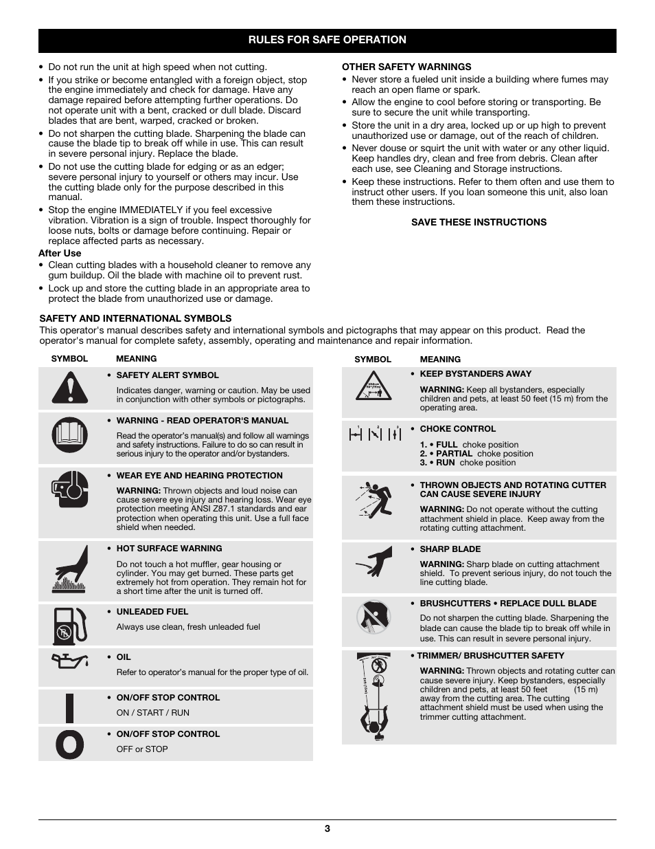 Troy-Bilt TB590BC User Manual | Page 3 / 62