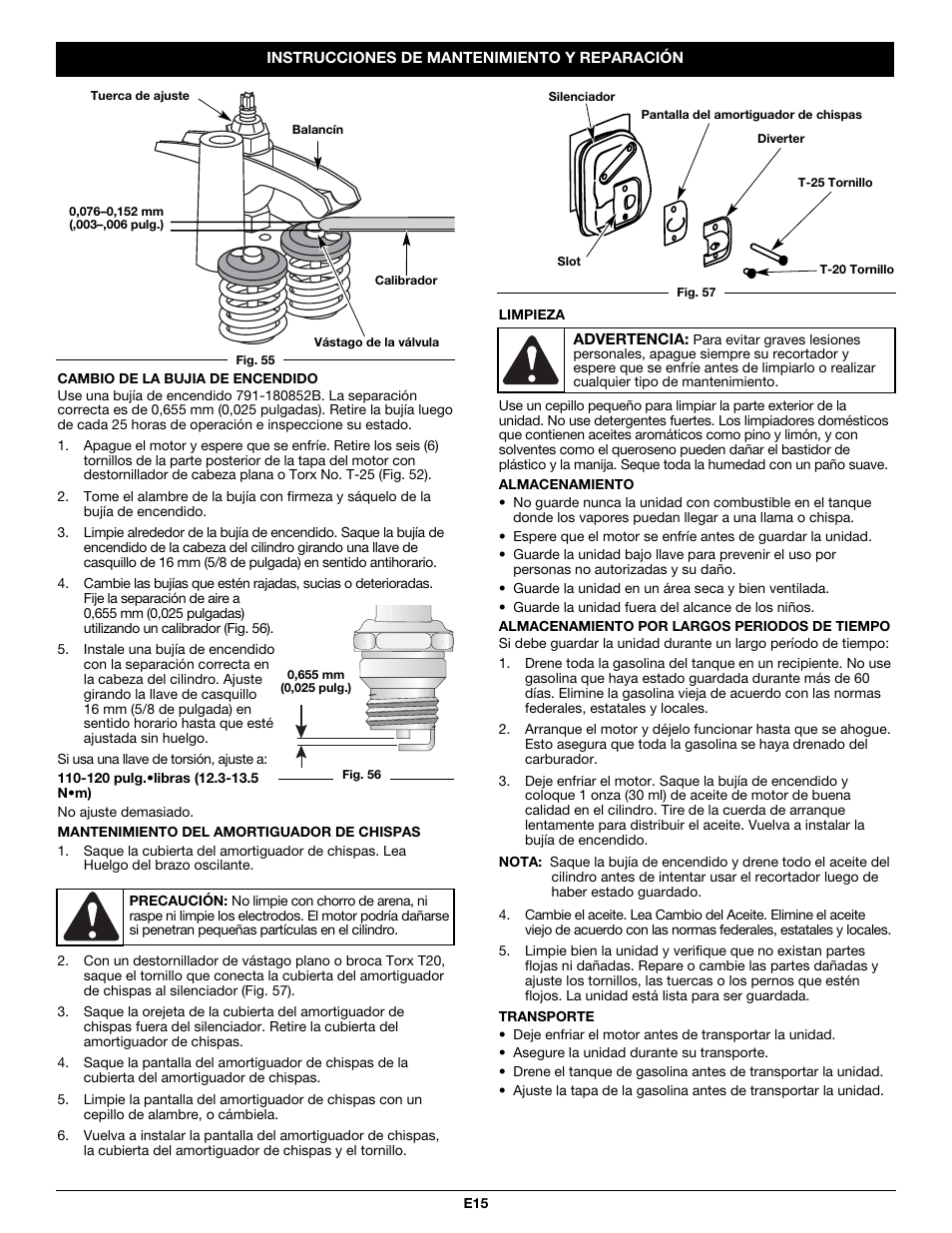 Troy-Bilt TB590BC User Manual | Page 55 / 62