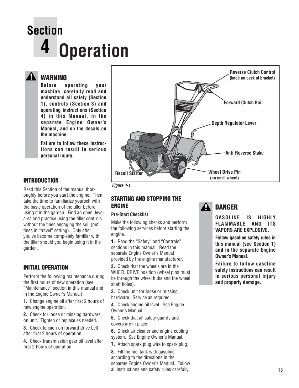 Operation | Troy-Bilt 644H-Bronco User Manual | Page 13 / 36